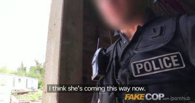 Busty farm girl with fake tits gets banged by a cop in public - sexu.com